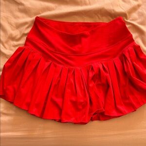 Goldhinge Red Pleated Women's Sports Skirt